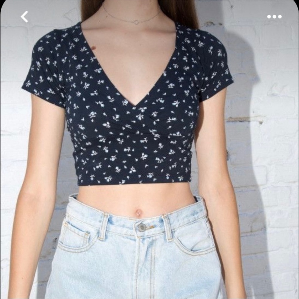 Urban Outfitters Navy Floral Top